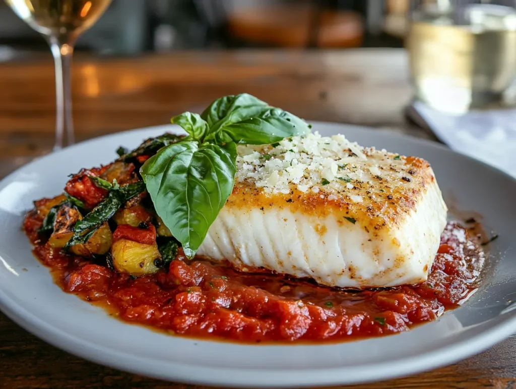 halibut in marinara sauce