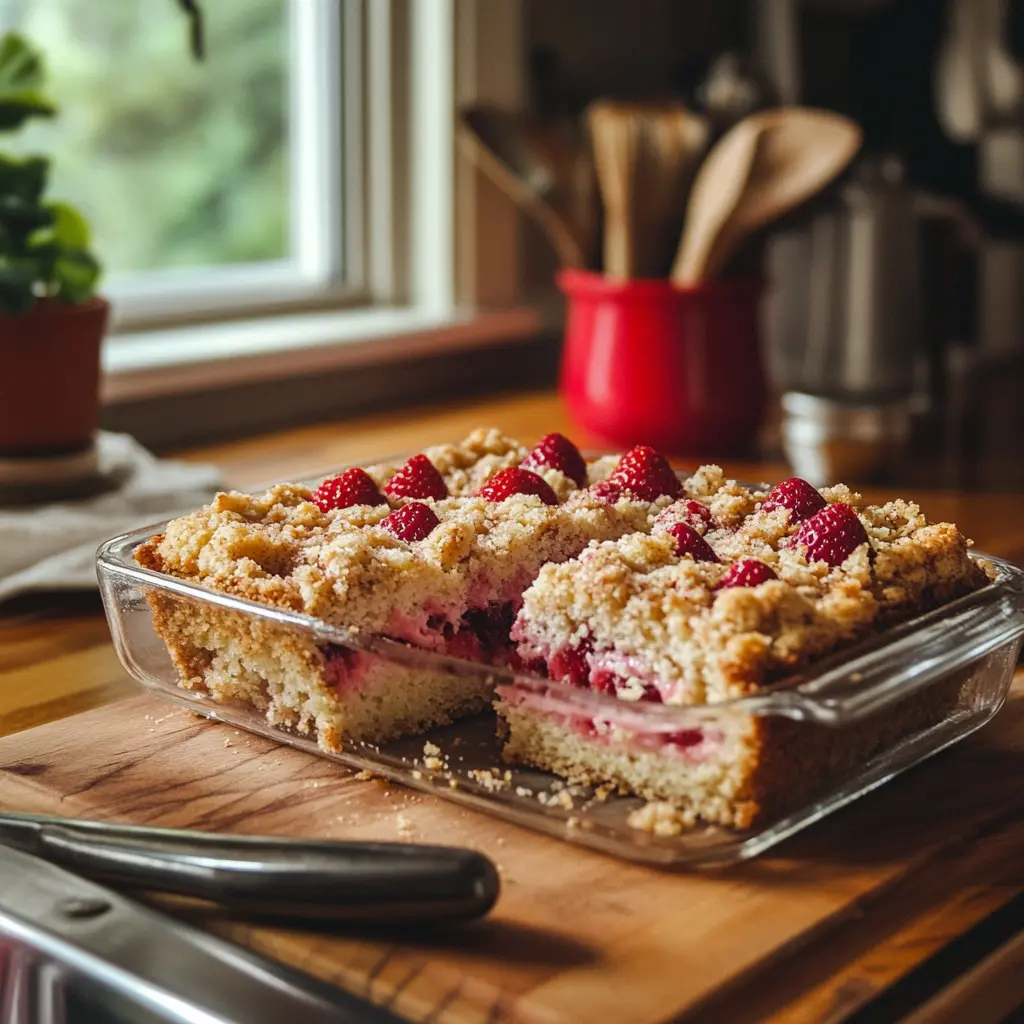 Strawberry crumb cake