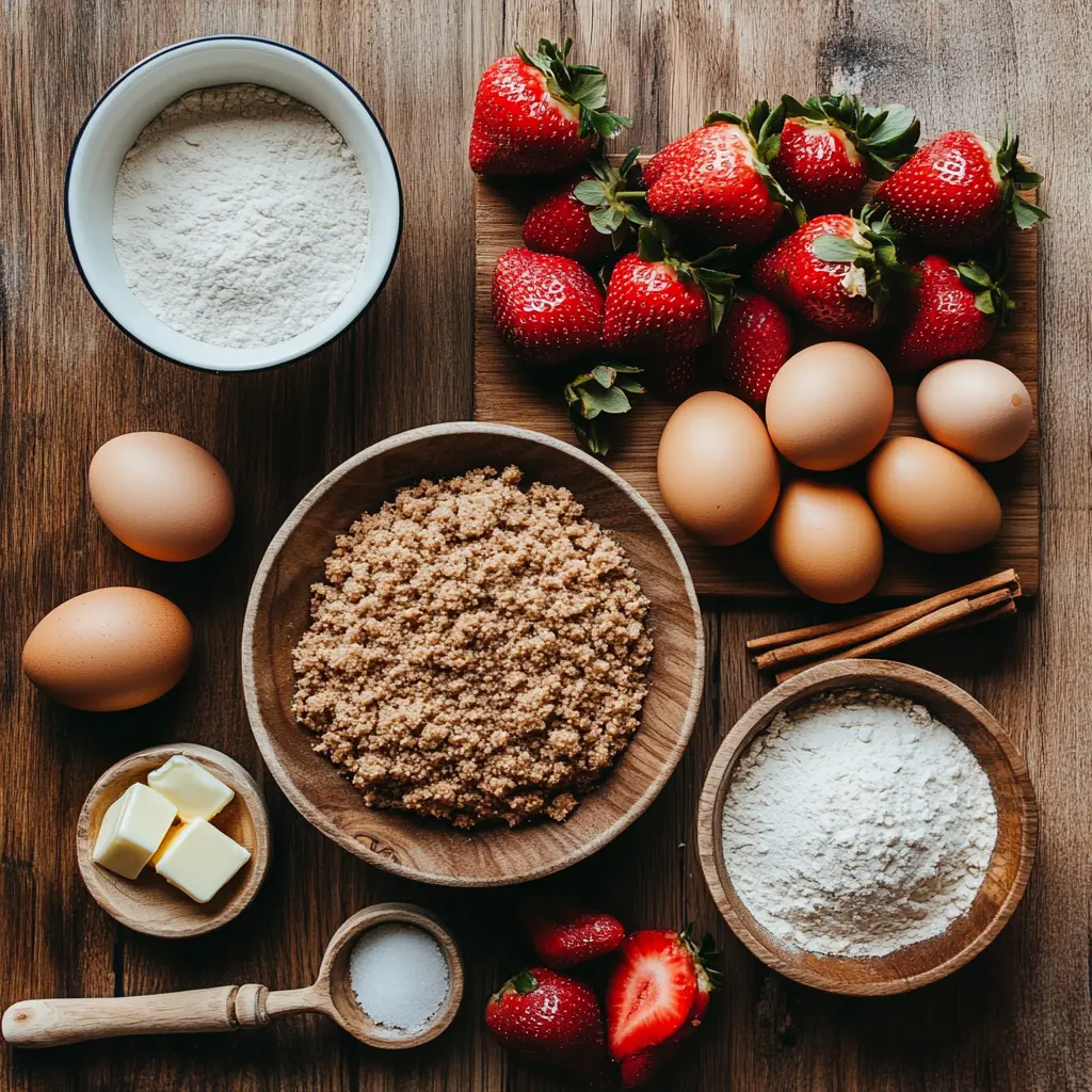 Strawberry crumb cake